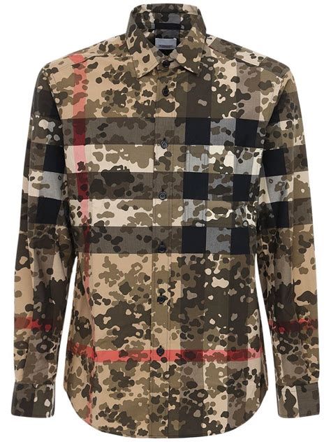 camisa burberry hombre original|Burberry camouflage shirt.